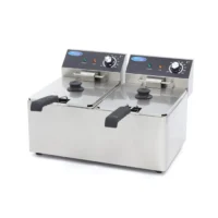 Deep Fryer - 2 x 16L - 2 Baskets - with Drain Tap