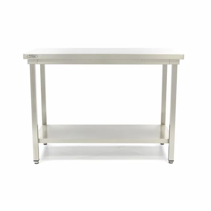 Stainless Steel Table - 160 x 60cm - Adjustable Height - with Storage Shelf