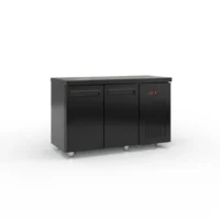 Refrigerated counter, black, with 2 GN doors